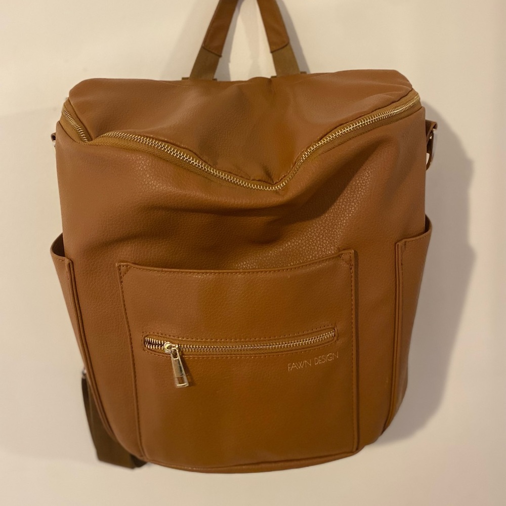Brown Fawn Diaper Backpack View 2